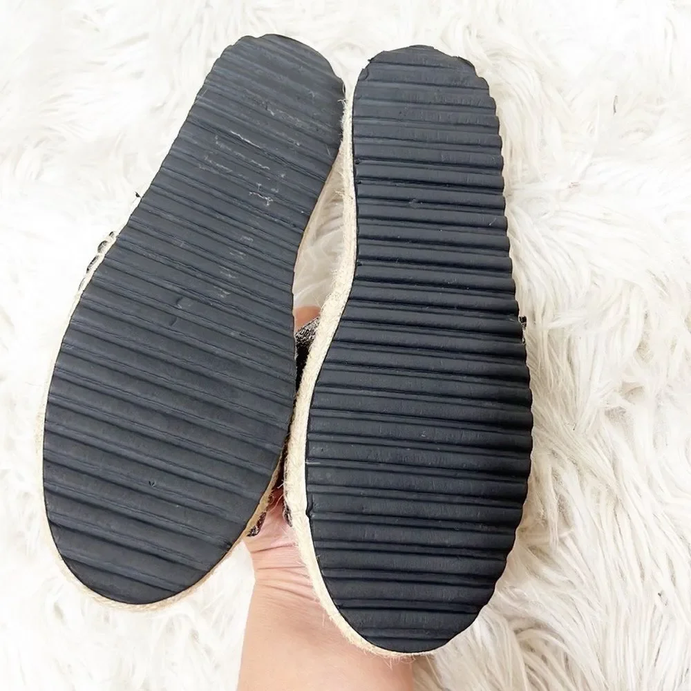 Superdry Maya Metallic Silver Logo Espadrille Slides size 6